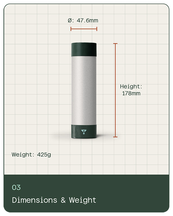 KYLA Performance palm cooling device dimensions and weight specifications for portable athletic recovery use